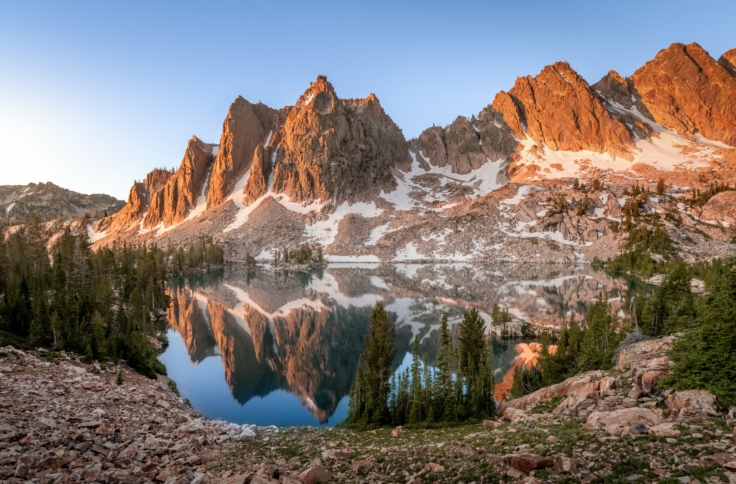 Sunrise at Lucille Lake, Idaho, Sawtooth Mountain Sunrise